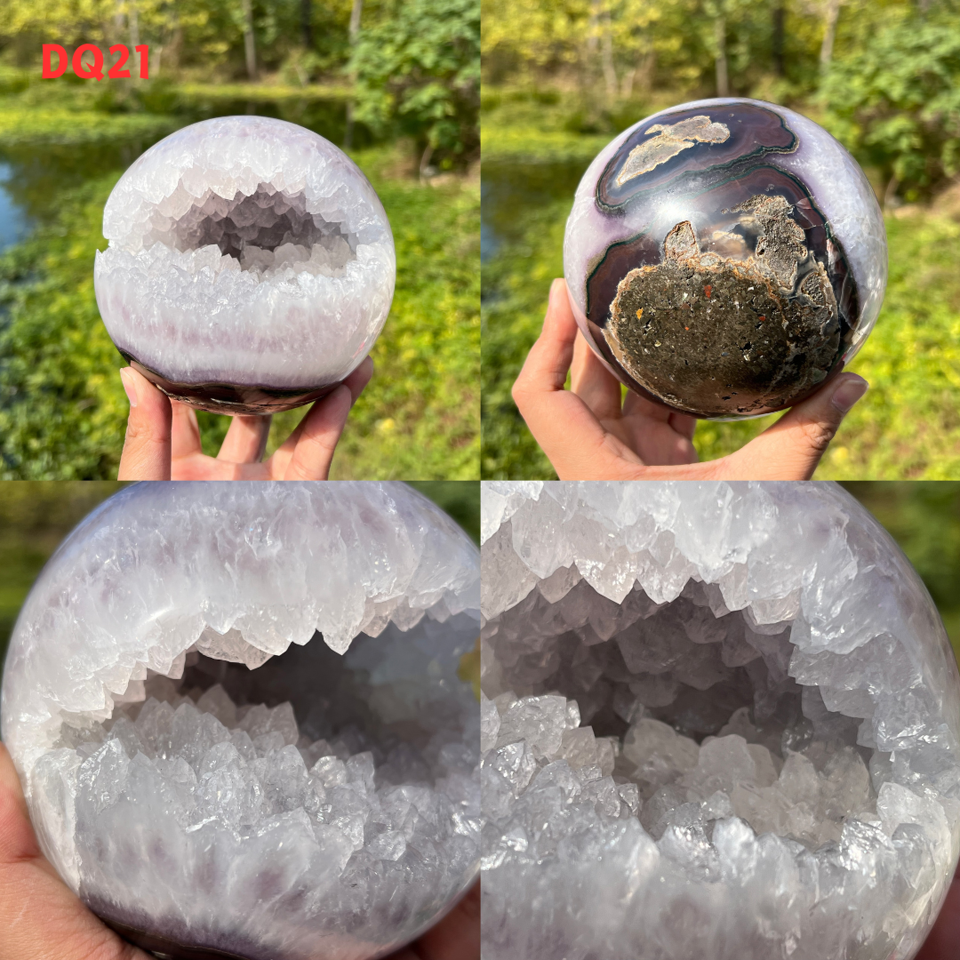 Amethyst Geode Sphere And Agate Geode Sphere