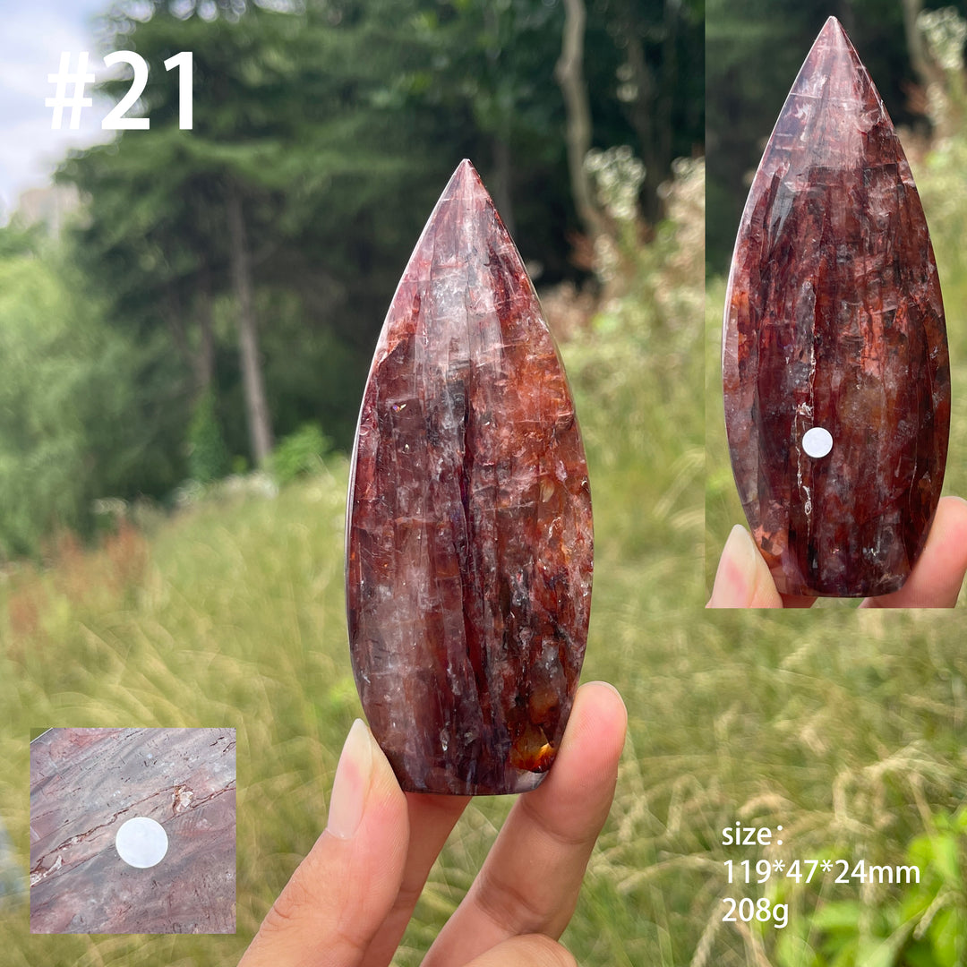 Unique,A Slightly Imperfect Natural Fire Quartz Crystal Teardrop