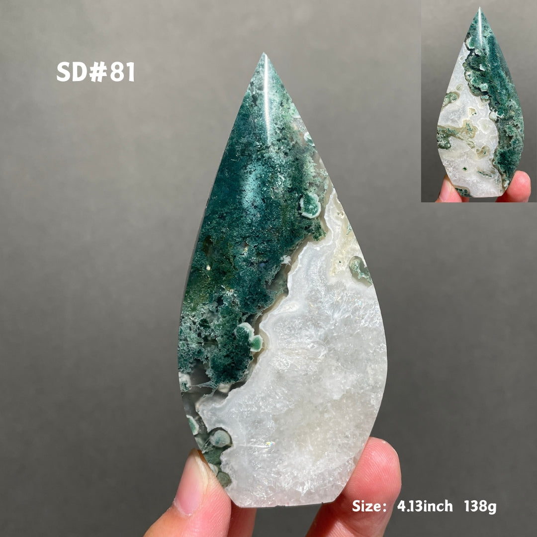 Unique,Moss Agate Teardrop