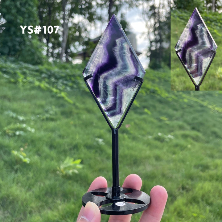 Unique,Rainbow Fluorite Diamond Slice