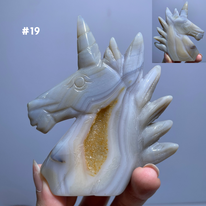 Unique,Agate Geode Unicorn