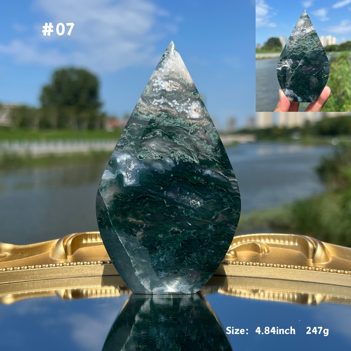 Unique,Moss Agate Teardrop