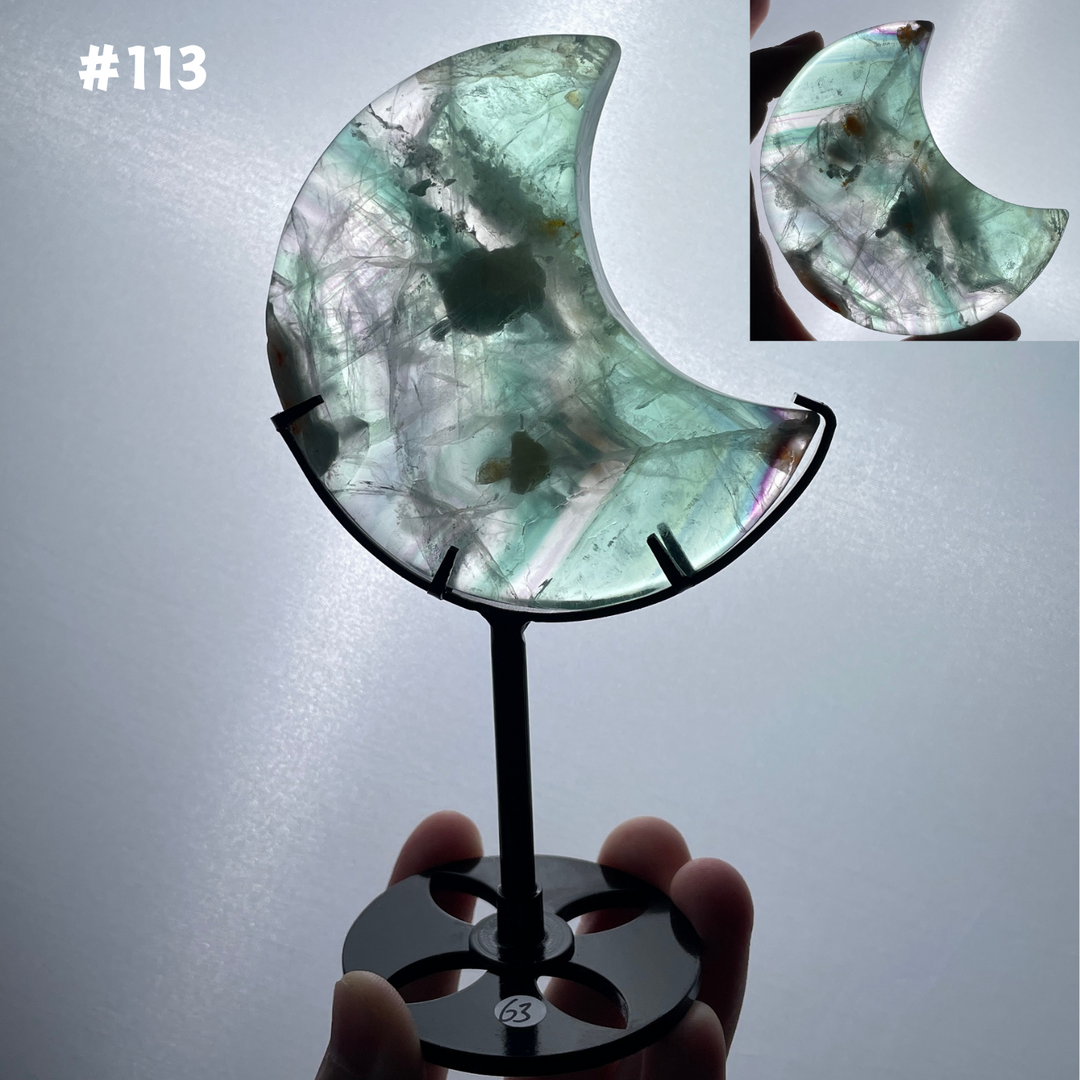 Unique,Rainbow Fluorite Moon