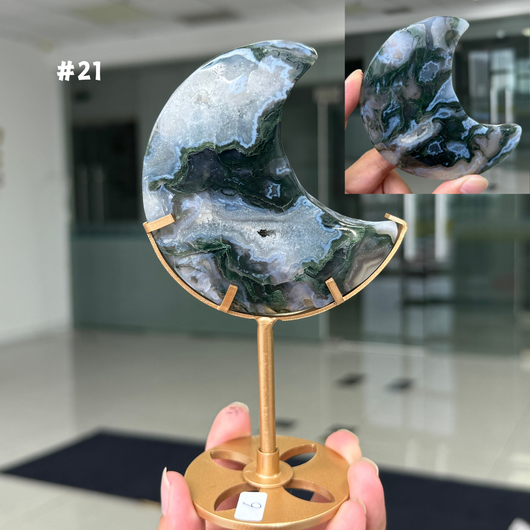 Unique,Moss Agate Moon