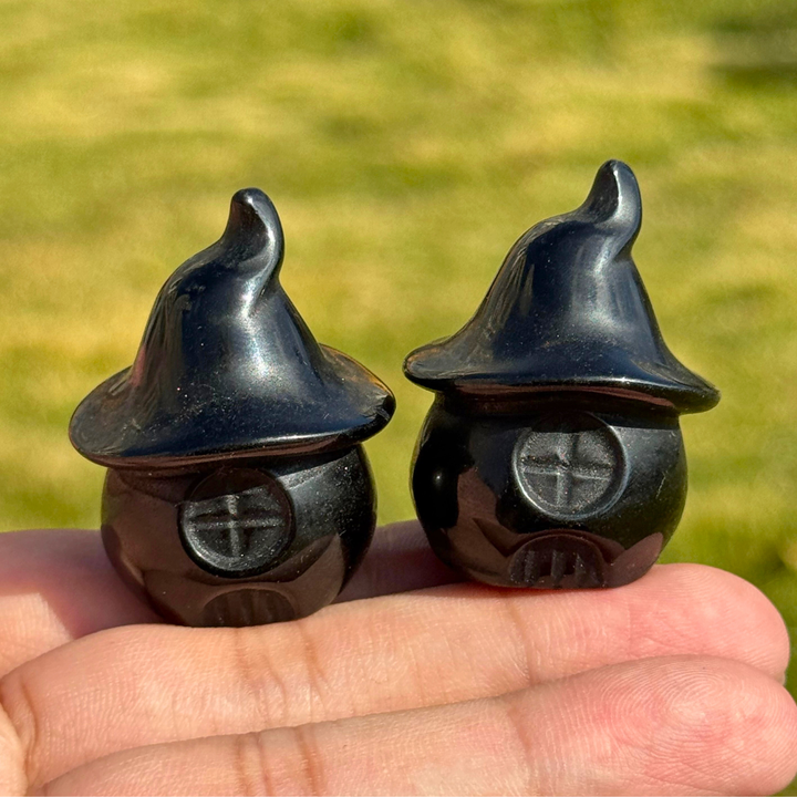 Natural Obsidian Ghost House