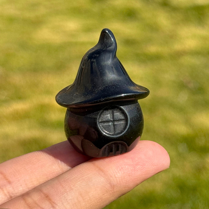 Natural Obsidian Ghost House
