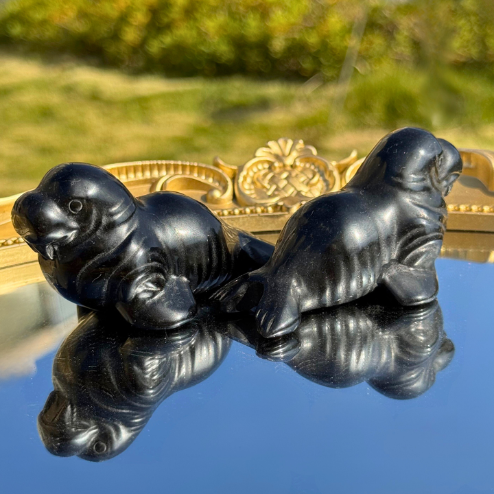 Natural Carved Obsidian Seals