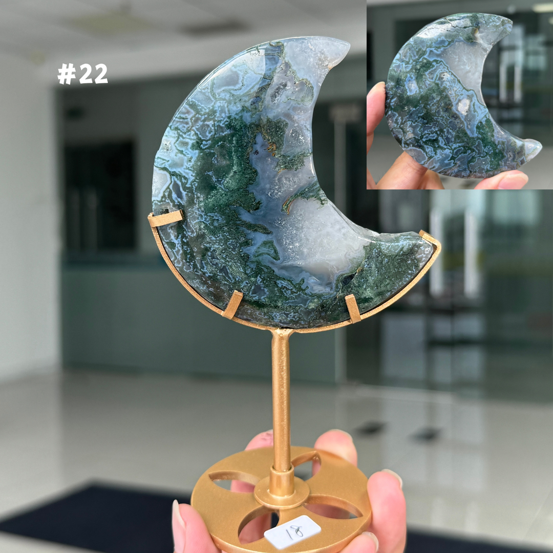 Unique,Moss Agate Moon