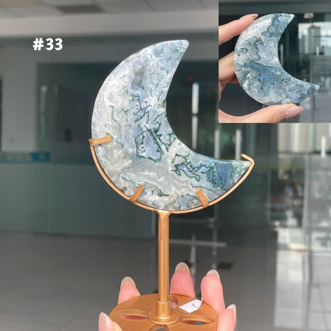 Unique,Moss Agate Moon