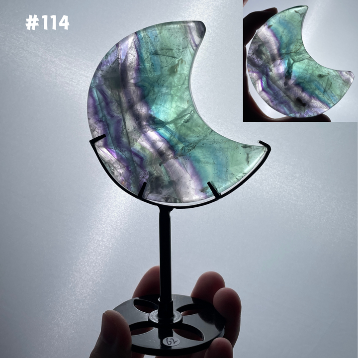 Unique,Rainbow Fluorite Moon