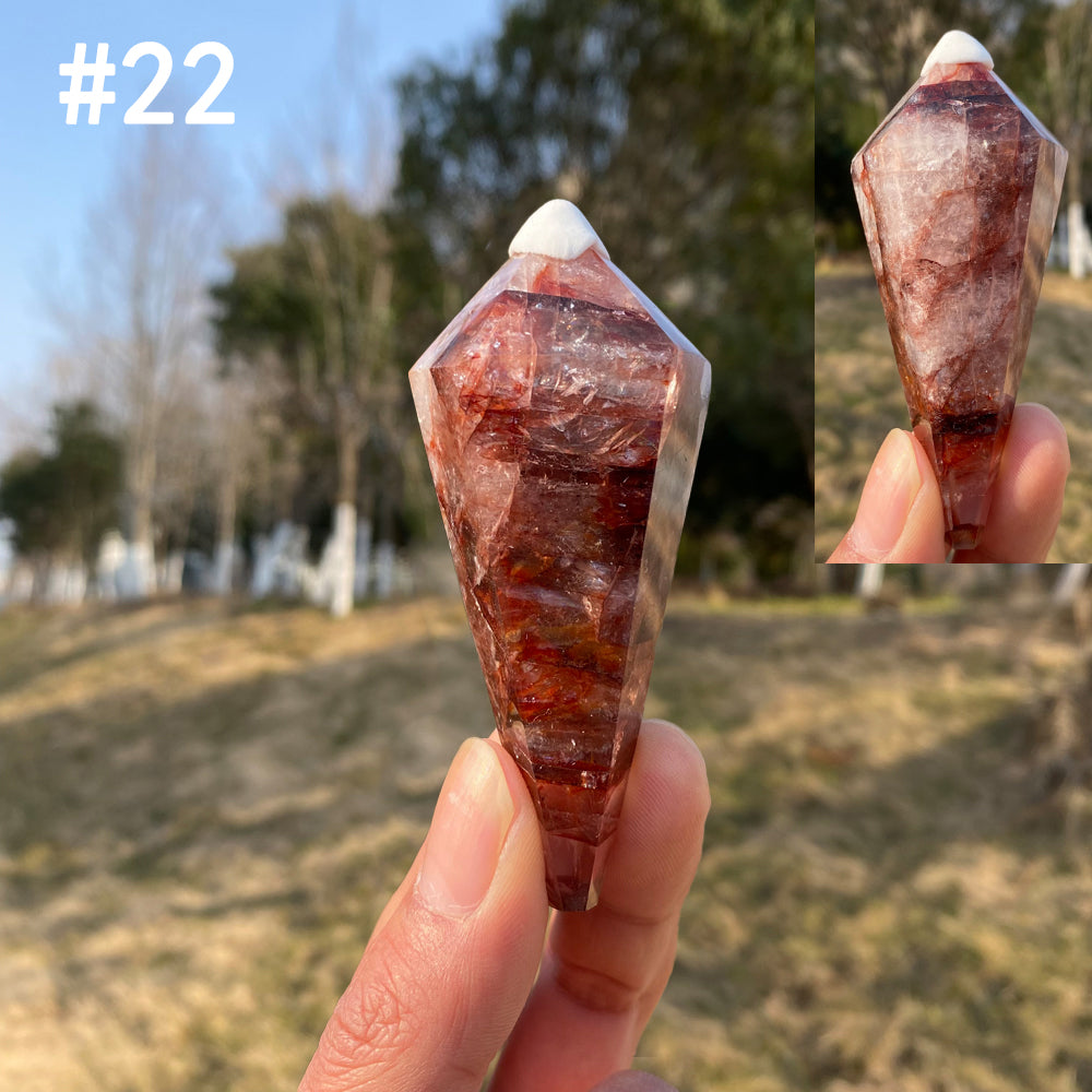 Unique,Natural Crystal Fire Quartz Wand