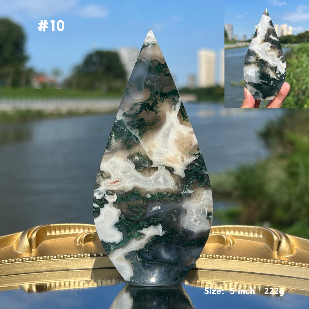 Unique,Moss Agate Teardrop