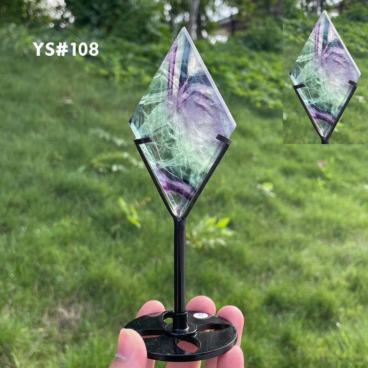 Unique,Rainbow Fluorite Diamond Slice