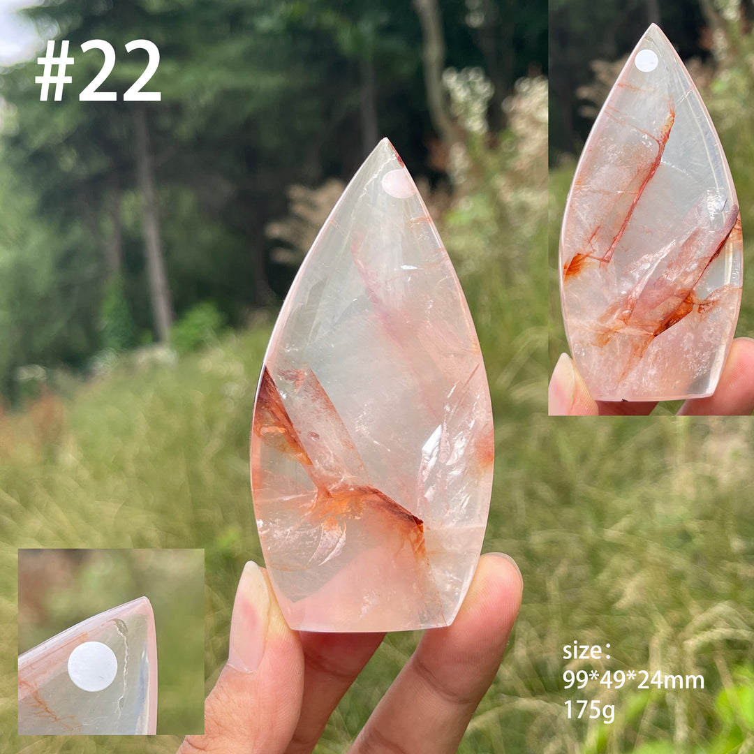 Unique,A Slightly Imperfect Natural Fire Quartz Crystal Teardrop