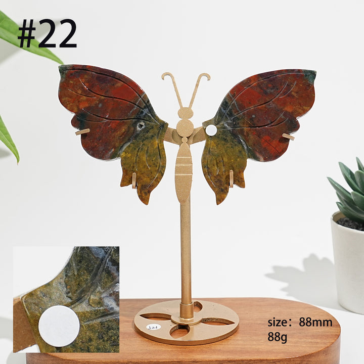 Unique,A Slightly Imperfect Natural Ocean Jasper Delicate Butterfly Wings