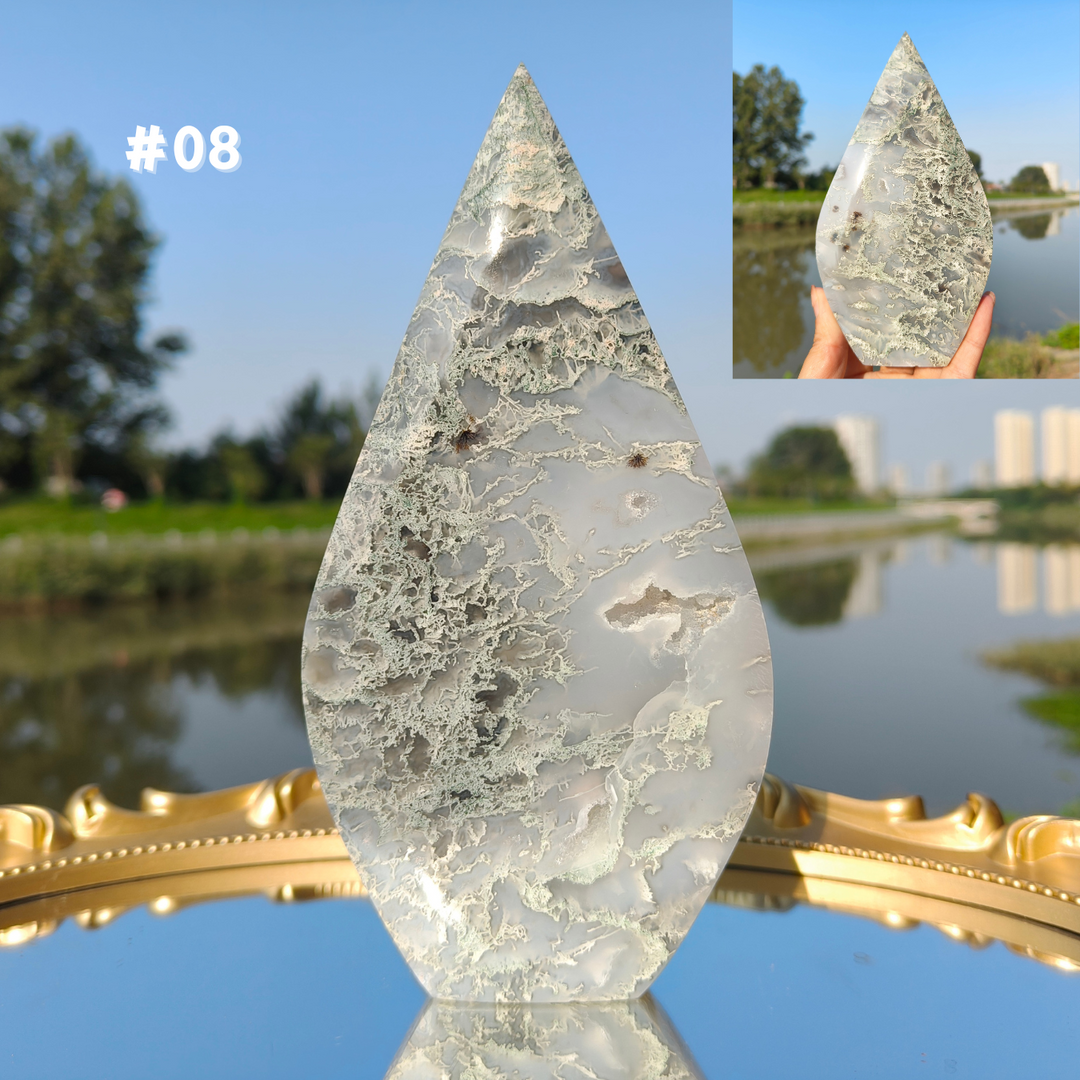 Unique,Moss Agate Teardrop