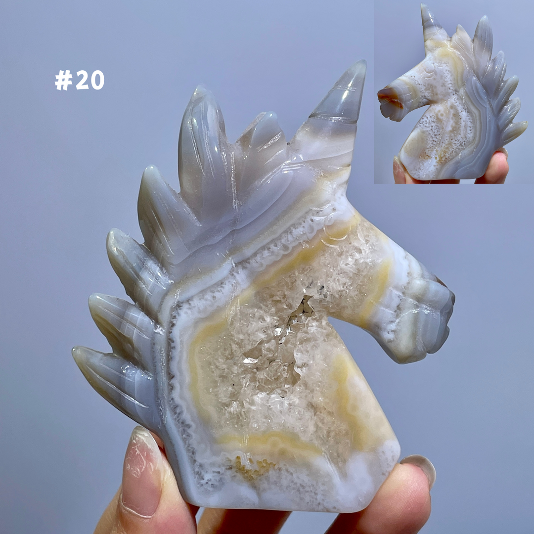 Unique,Agate Geode Unicorn