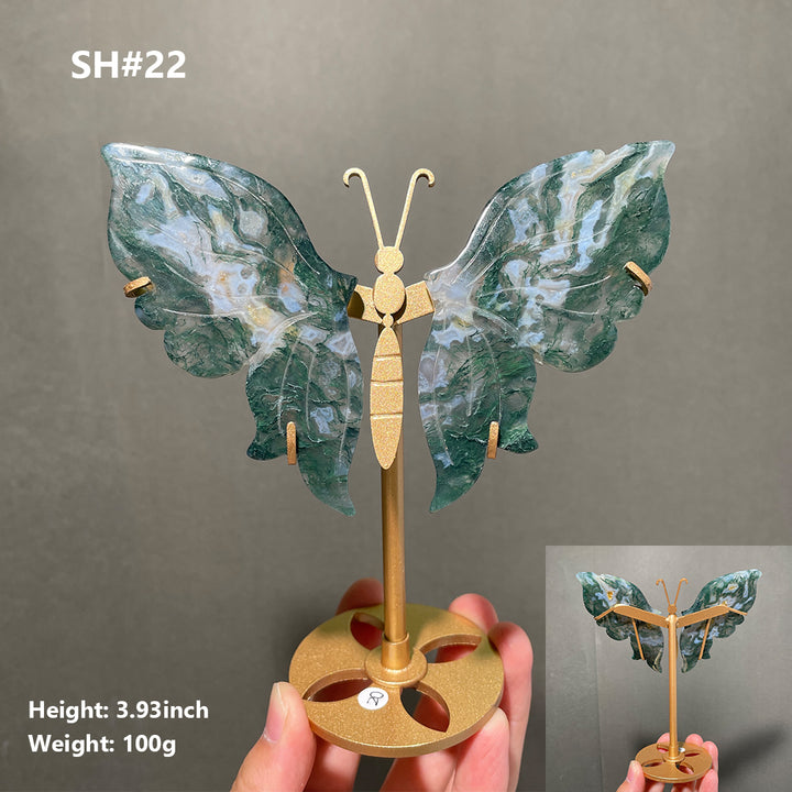 Unique,Moss Agate Butterfly