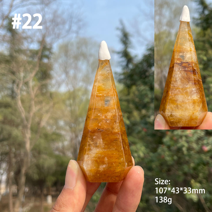 Unique,Natural Crystal Golden Healer Diamond Tower