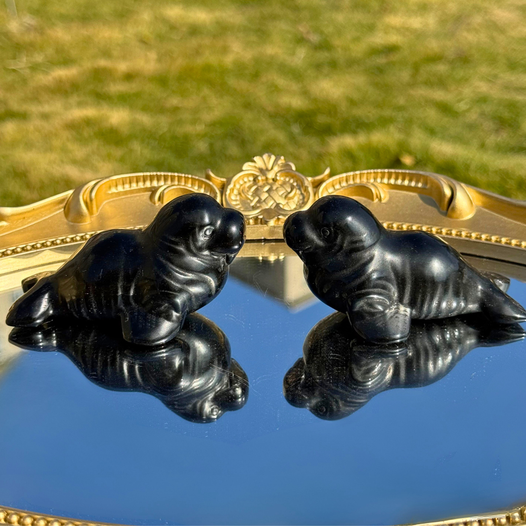 Natural Carved Obsidian Seals