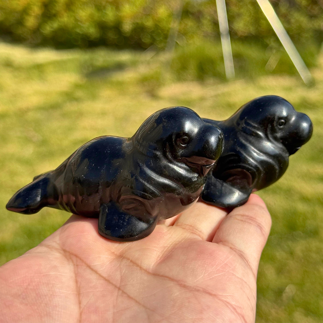Natural Carved Obsidian Seals