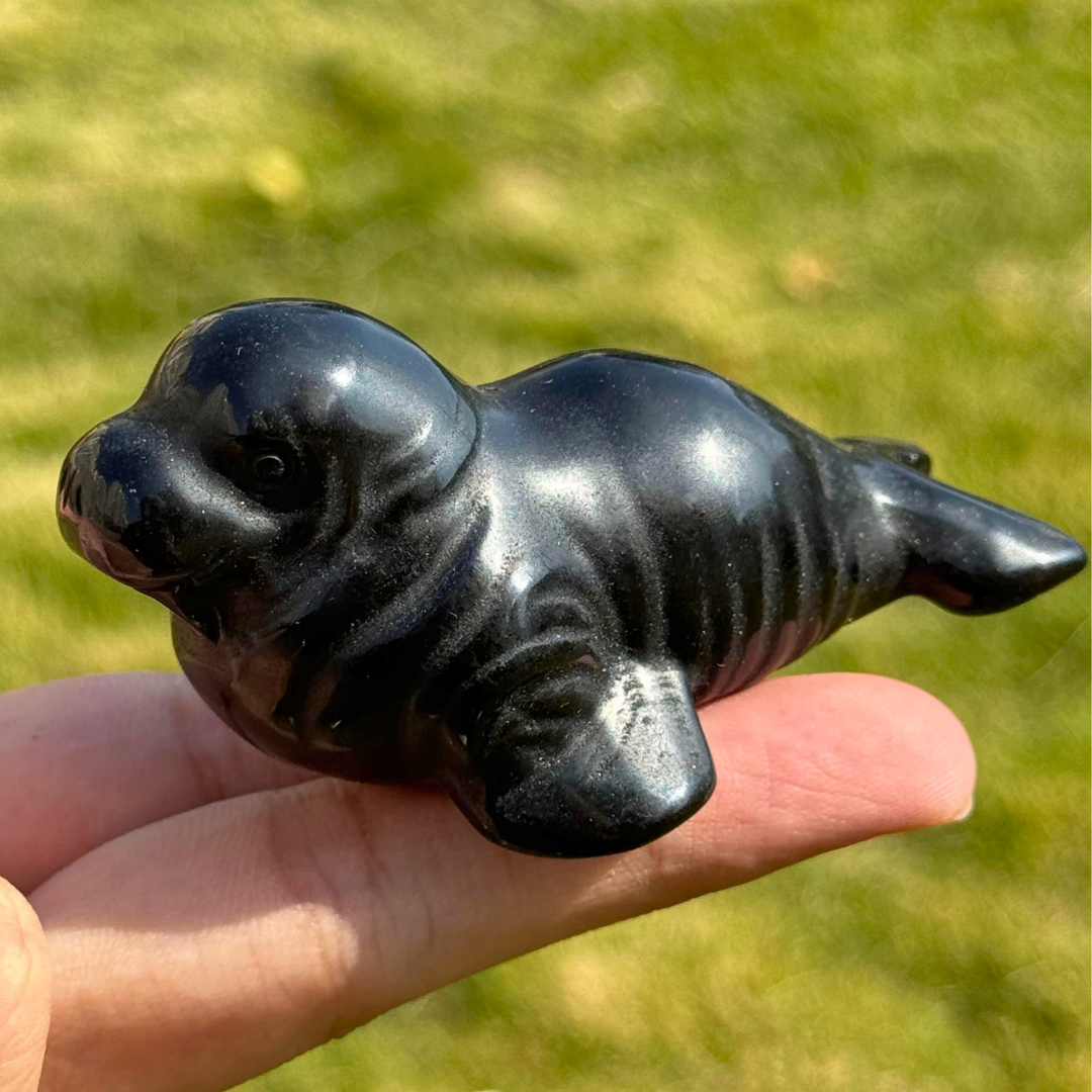Natural Carved Obsidian Seals