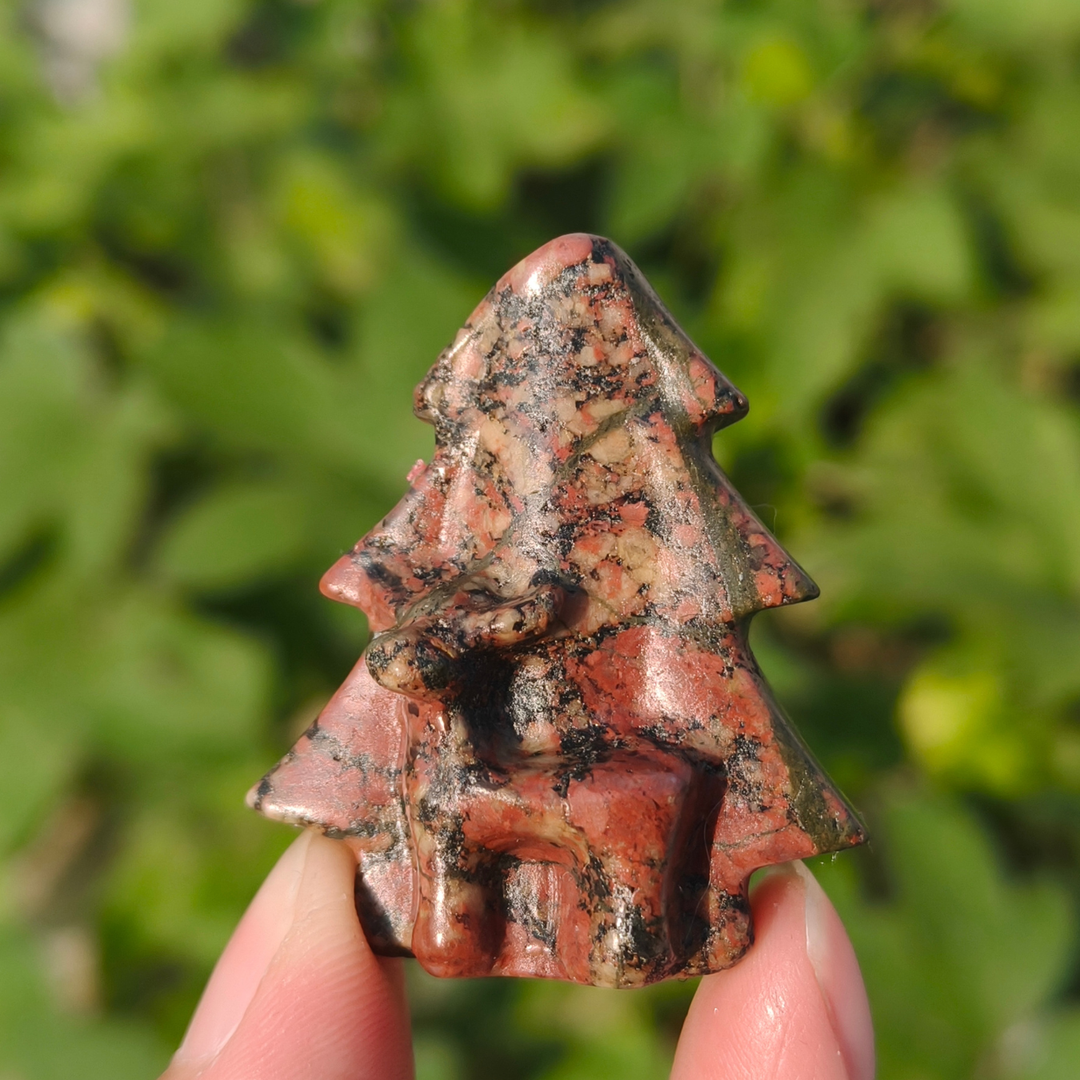 Crystal Carved Christmas Tree Deer