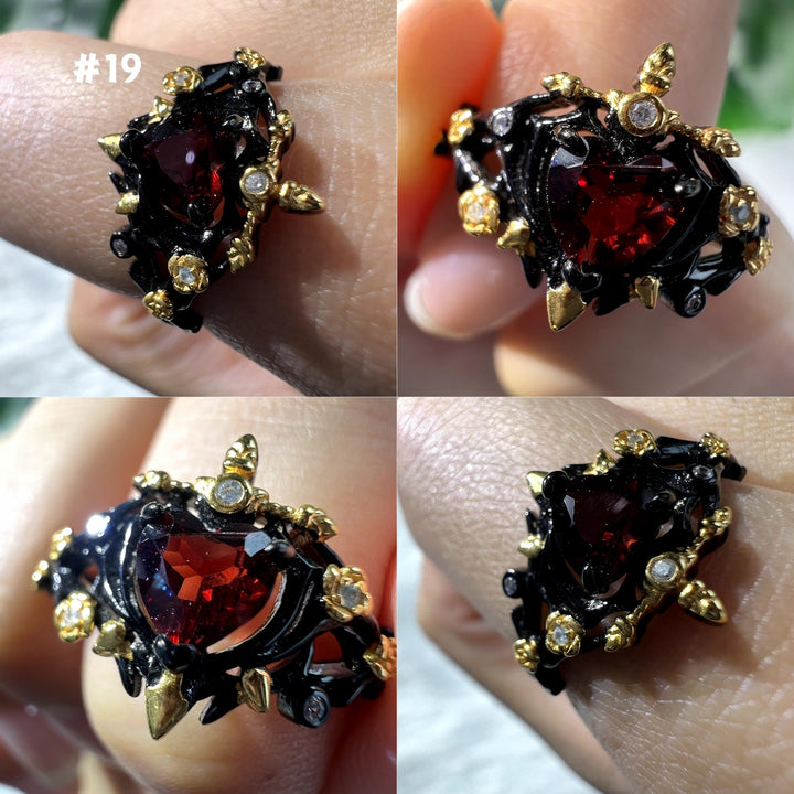 Garnet Black Ring Group,S925