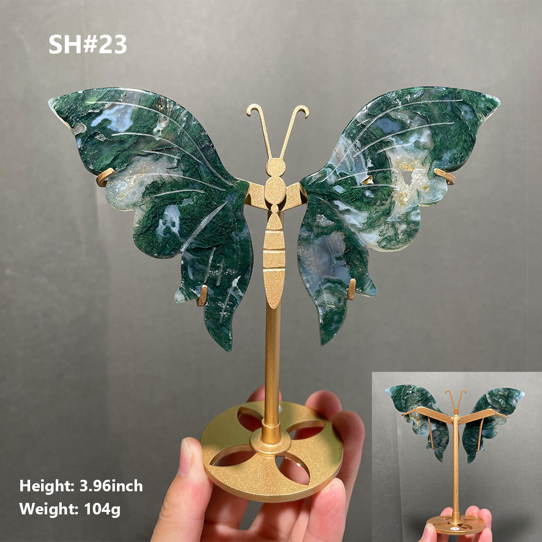 Unique,Moss Agate Butterfly