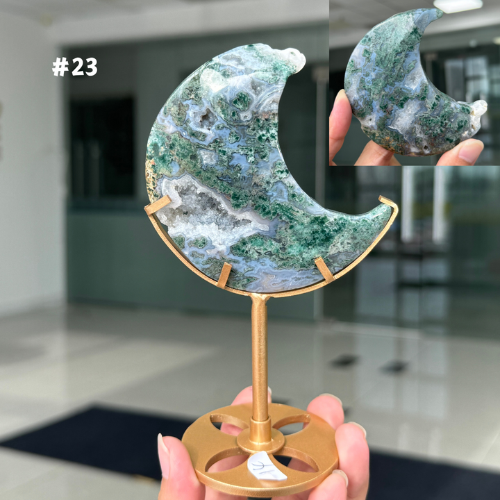 Unique,Moss Agate Moon