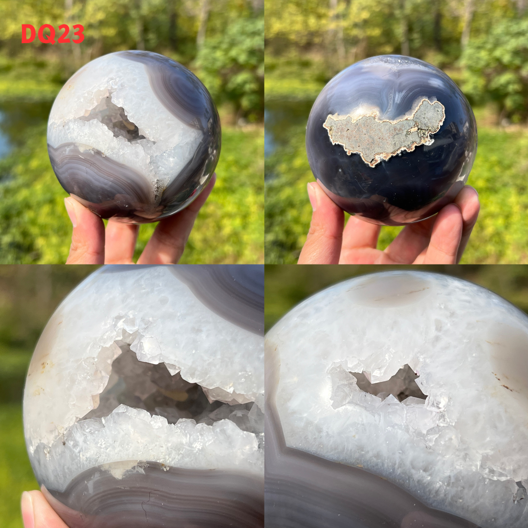 Amethyst Geode Sphere And Agate Geode Sphere