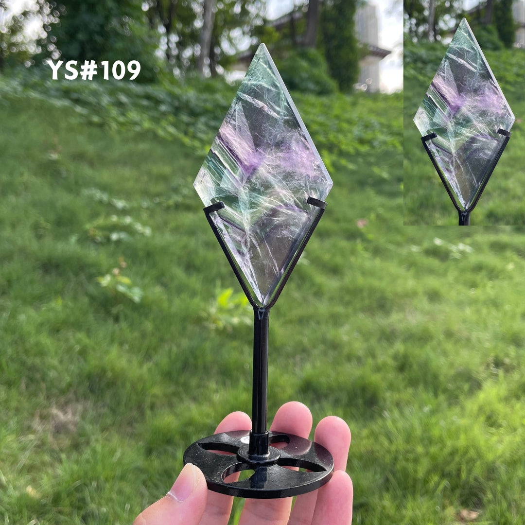 Unique,Rainbow Fluorite Diamond Slice