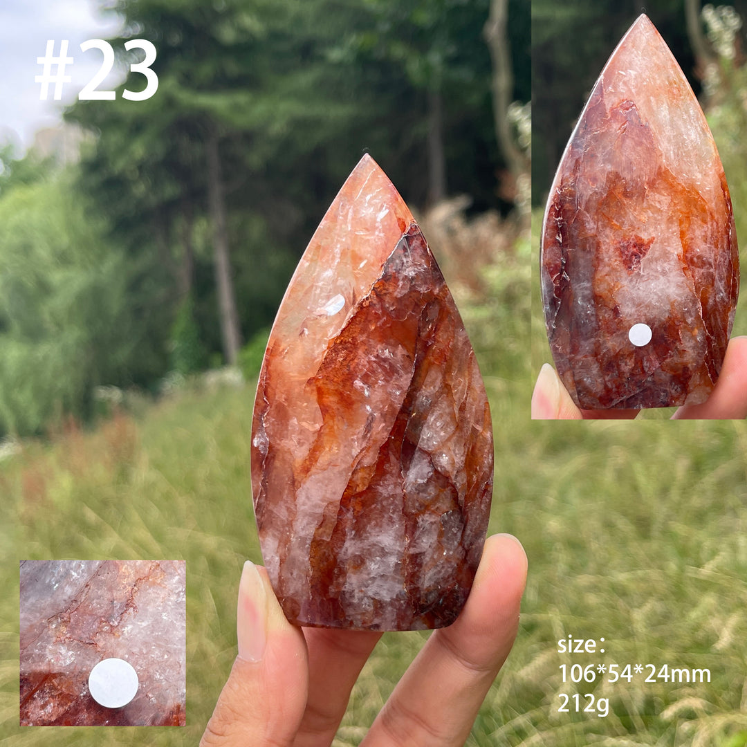 Unique,A Slightly Imperfect Natural Fire Quartz Crystal Teardrop