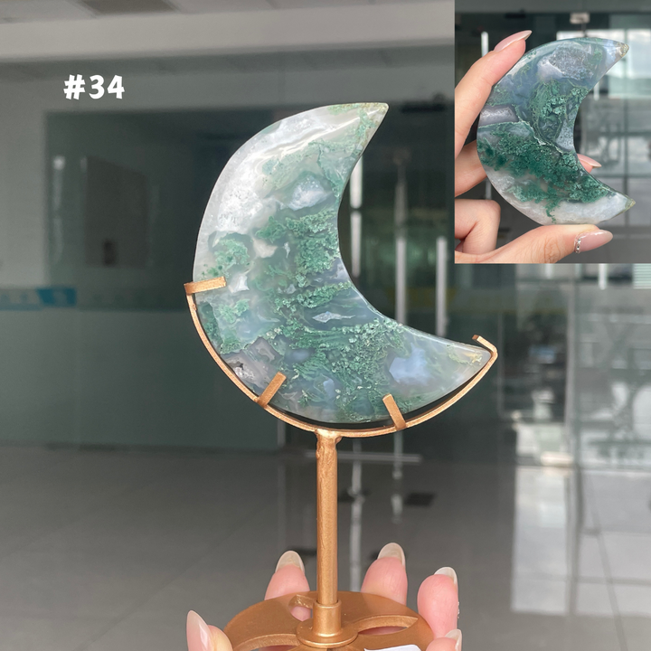 Unique,Moss Agate Moon