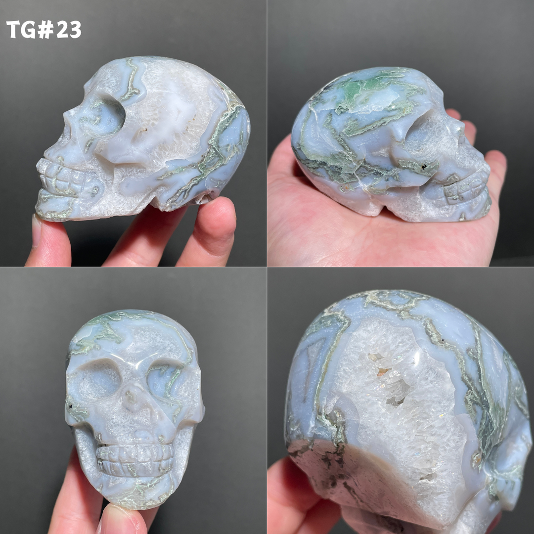 Unique,Moss Agate Skull