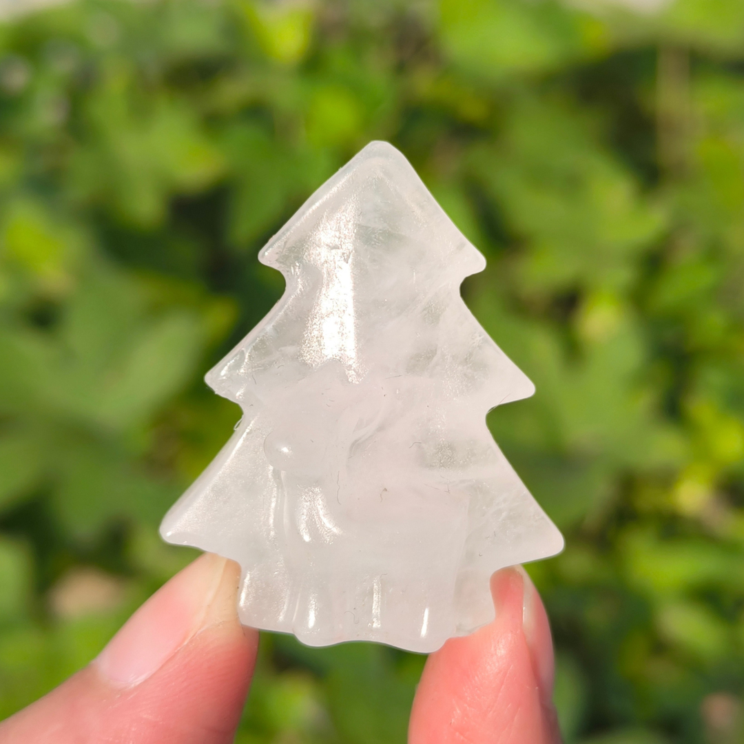 Crystal Carved Christmas Tree Deer