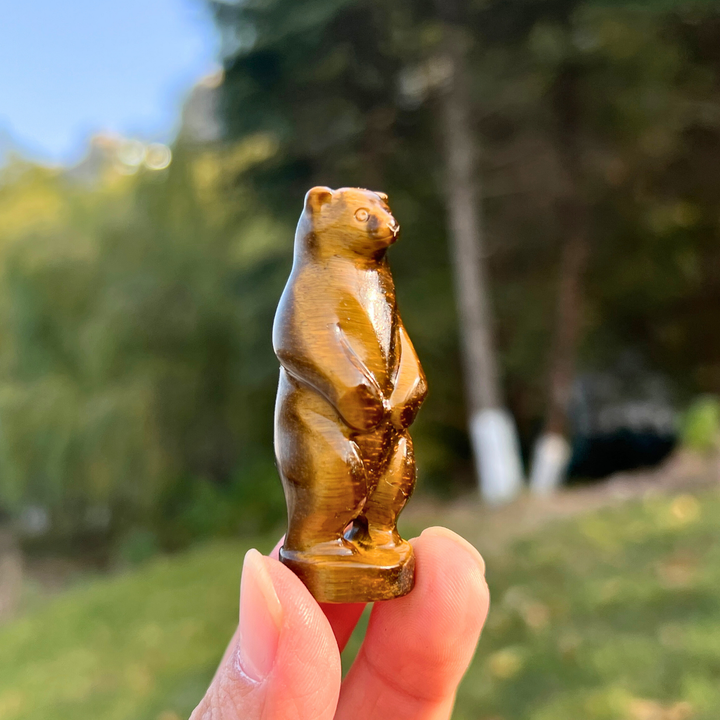 Natural Tiger's Eye Small Standing Bear