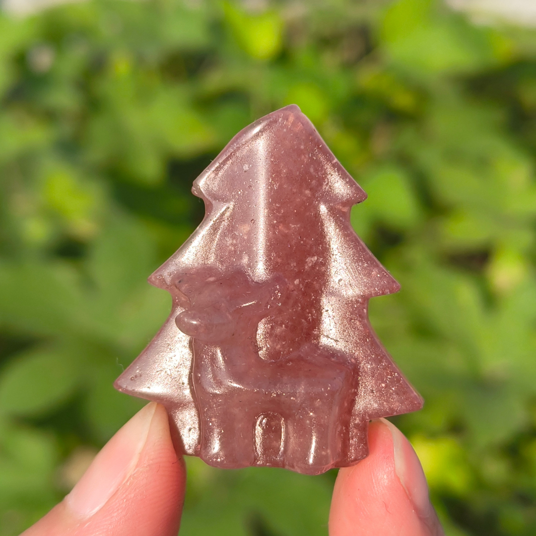 Crystal Carved Christmas Tree Deer