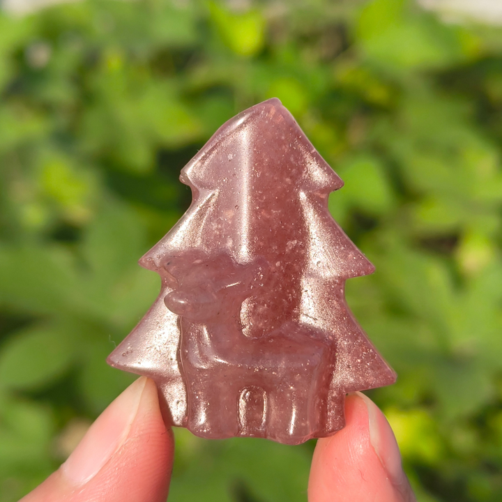 Crystal Carved Christmas Tree Deer