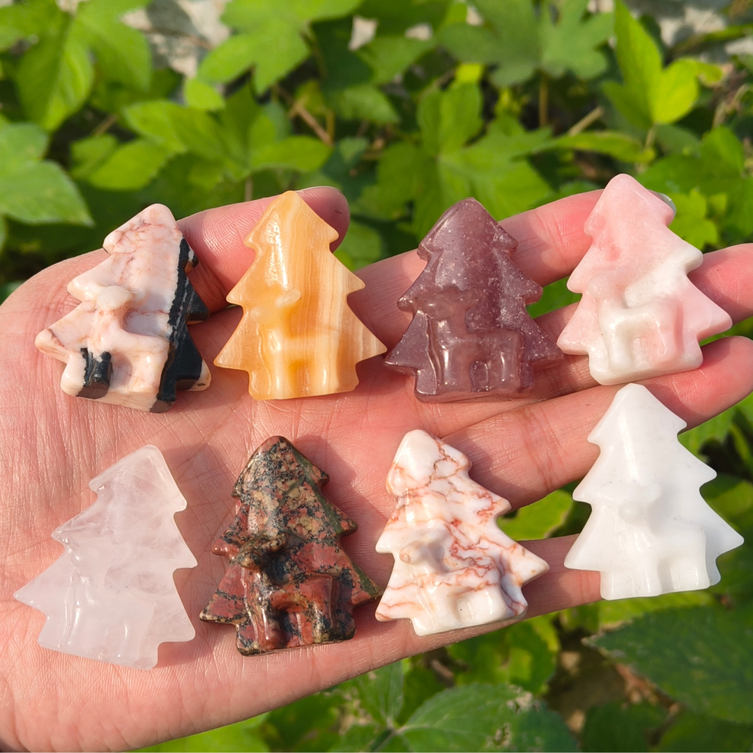 Crystal Carved Christmas Tree Deer