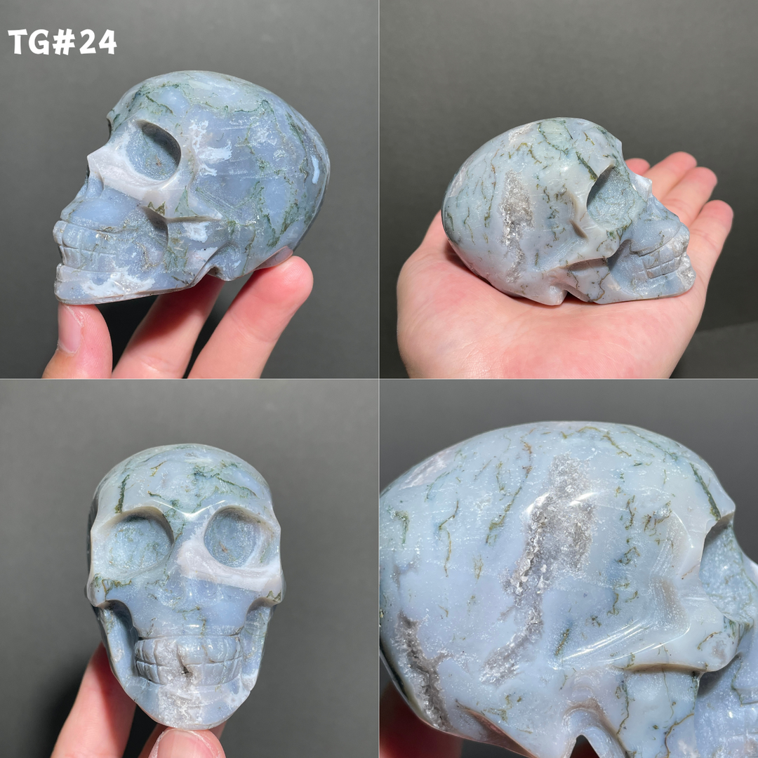 Unique,Moss Agate Skull