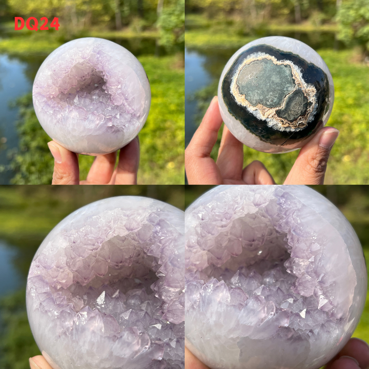 Amethyst Geode Sphere And Agate Geode Sphere