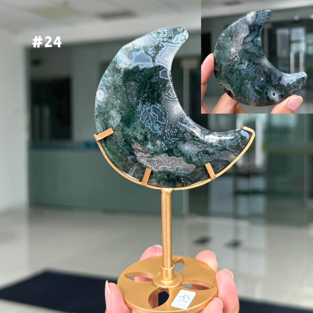 Unique,Moss Agate Moon