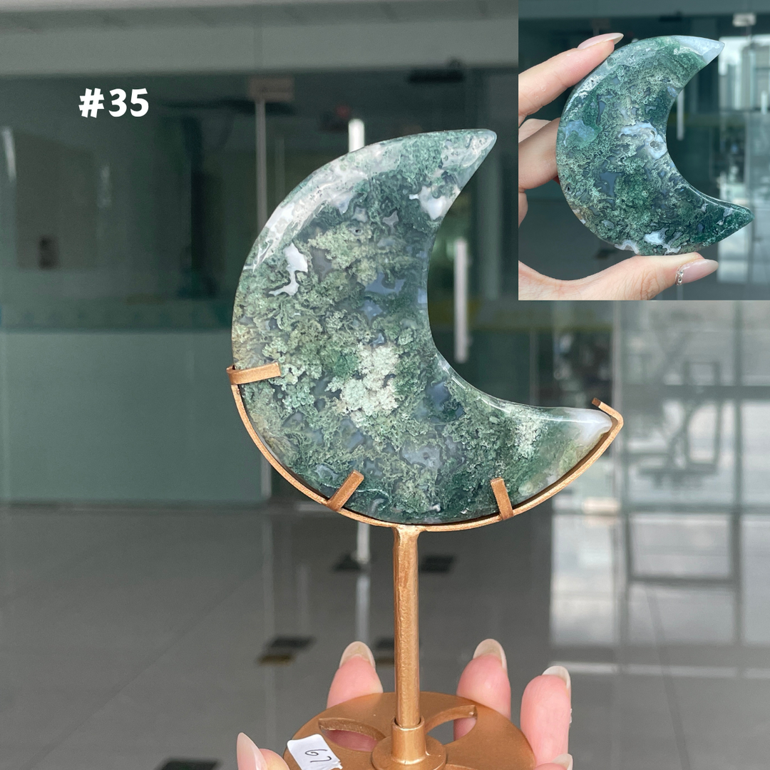 Unique,Moss Agate Moon