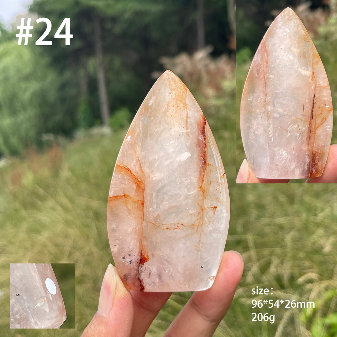 Unique,A Slightly Imperfect Natural Fire Quartz Crystal Teardrop