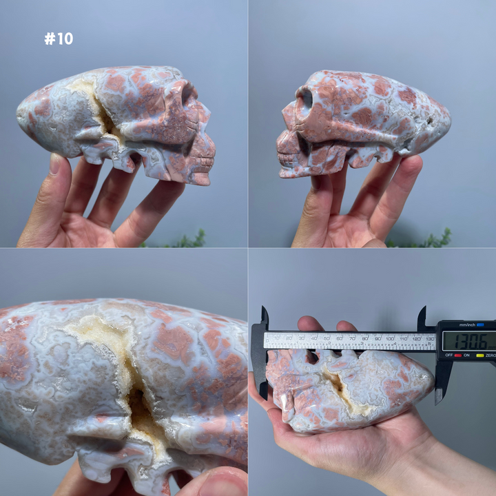Unique, Pink Agate Skull