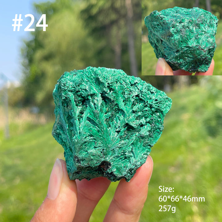 Unique,Natural Crystal Acicular Malachite Raw