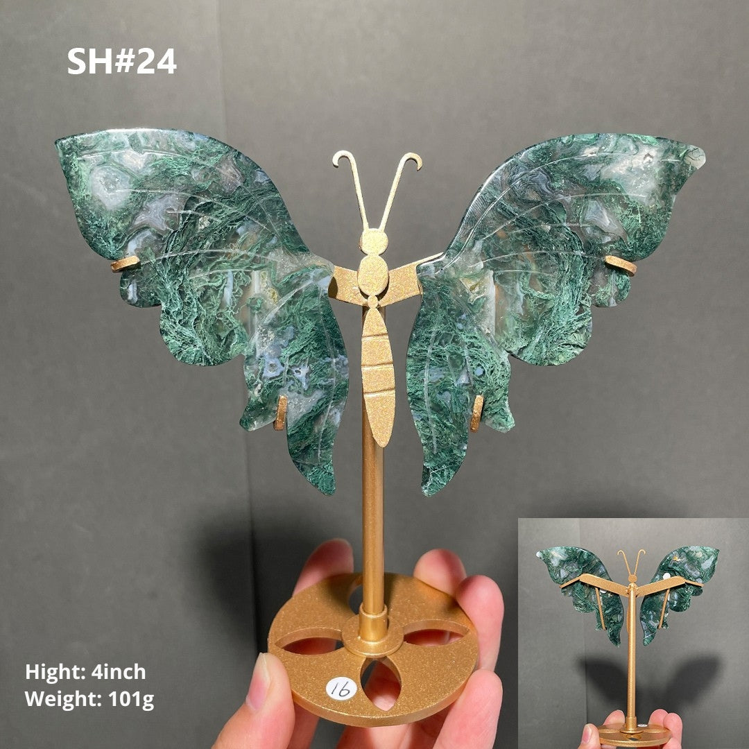 Unique,Moss Agate Butterfly