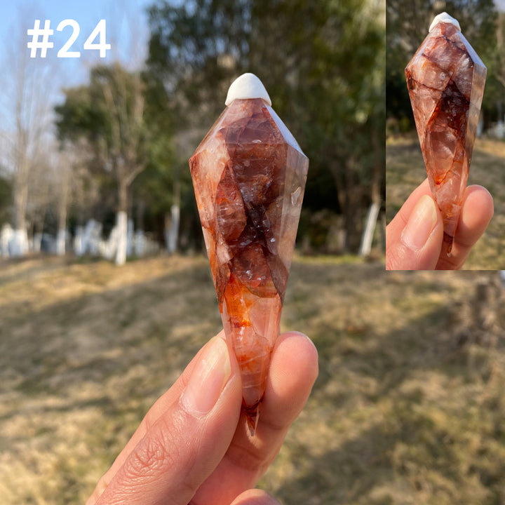 Unique,Natural Crystal Fire Quartz Wand