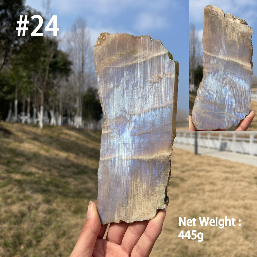 Unique,Natural Crystal Moonstone Slices